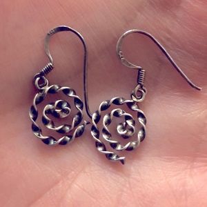 925 sterling silver spiral earrings